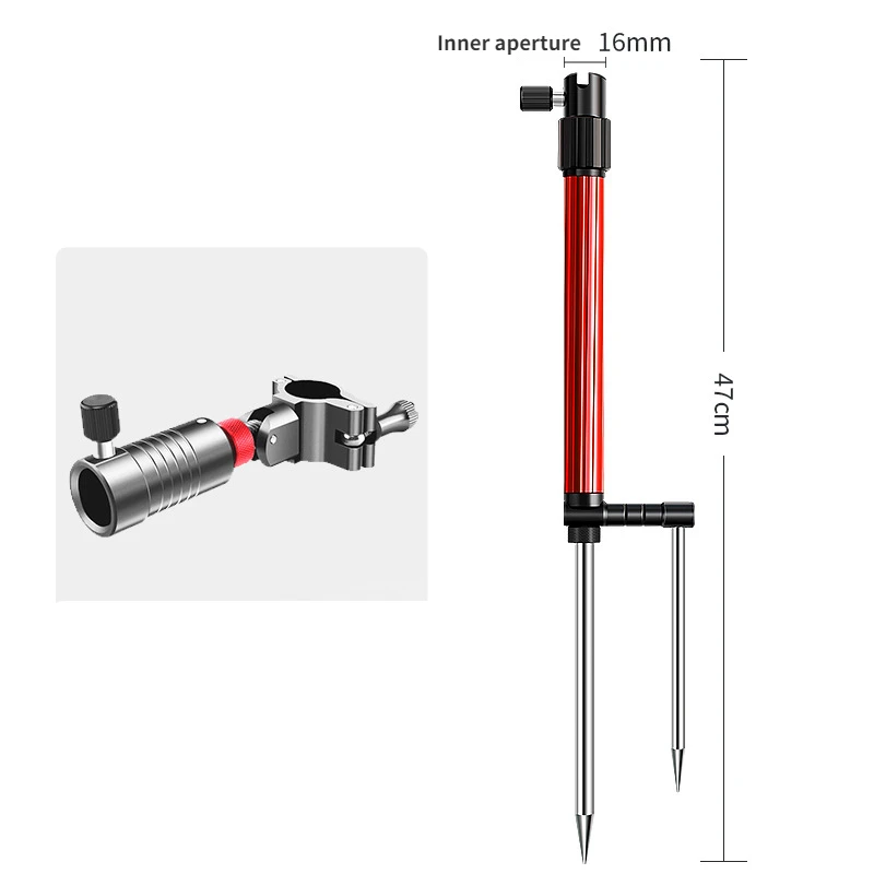 430g Random Color Aluminum Alloy Fishing Rod Bracket Ground Plug Multi-functional Ground Frame Pole Three-in-one Bait Plate