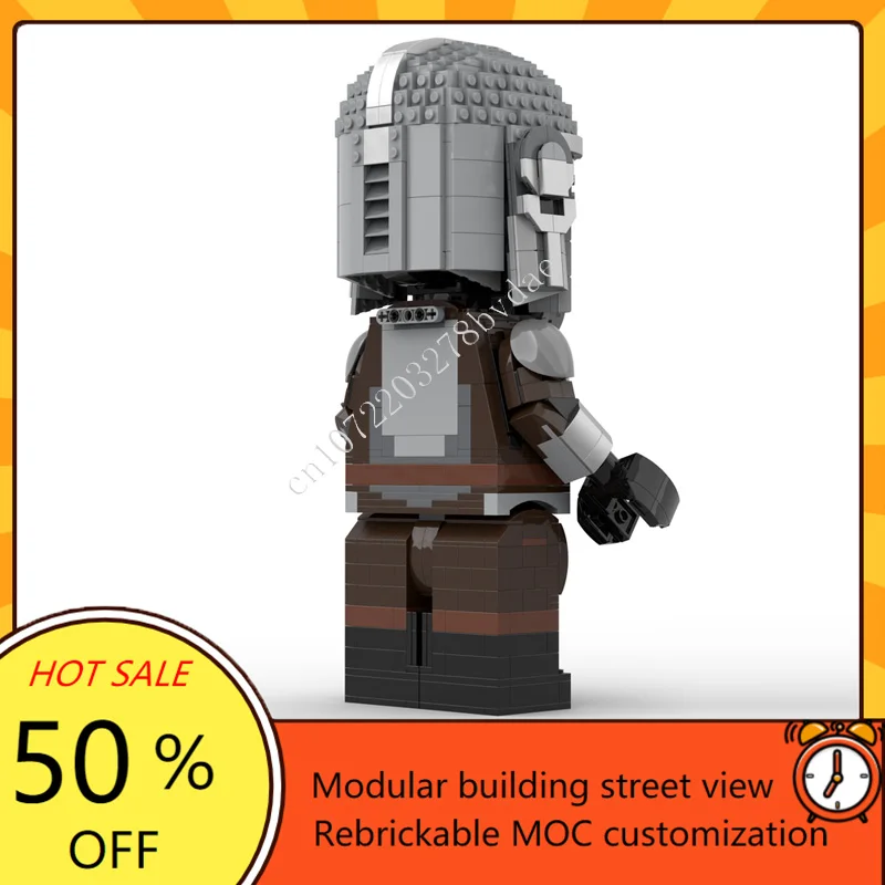 MOC Space Battle Serie Mandalorianer Helm Figur Modell Benutzerdefinierte Puzzles Technologie Bildung DIY Kreative Montage Spielzeug Kinder Geschenke