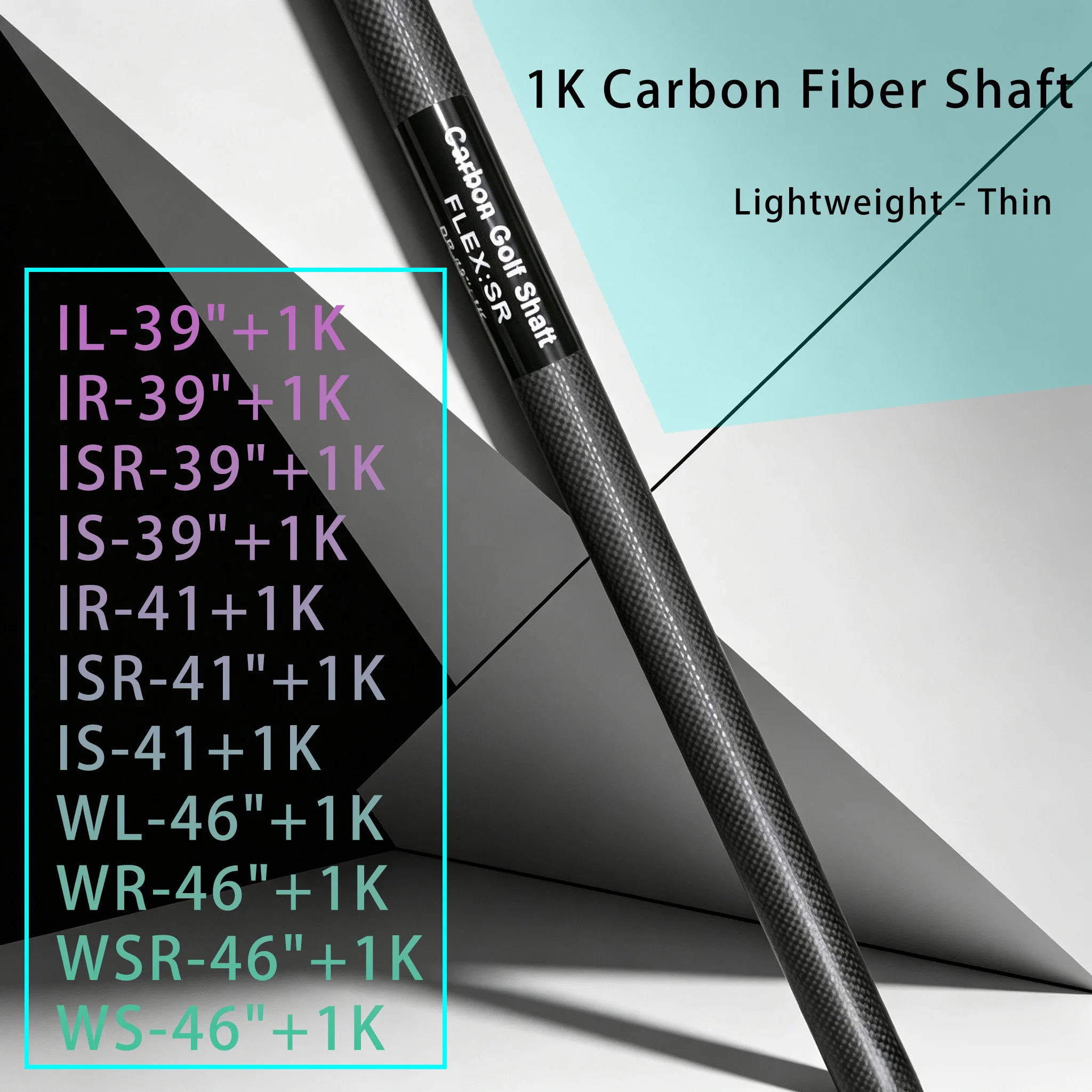 Lightweight, Ultra-Thin Black Carbon Golf Shaft, Available in Multiple Sizes (46/41/ 39inch), with Multiple Weight Options, Made from High-Grade Carbon Fiber Material, Designed to Enhance Swing Speed for Practical Sports Use