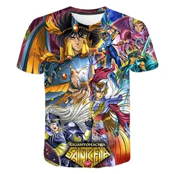 New Golden Saint Doux 3D Harajuku Printed Summer Men's And Women's Casual Day Round Neck Short Sleeve Fashion T-shirt Large Size