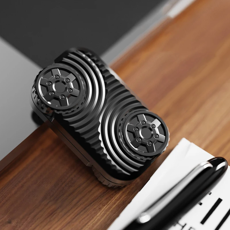 New Wheel EDC Push Slider Poker Card Metal Finger Gyro Office Fidget Toy ADHD Anxiety Relief Decompression Games For Adult Gifts