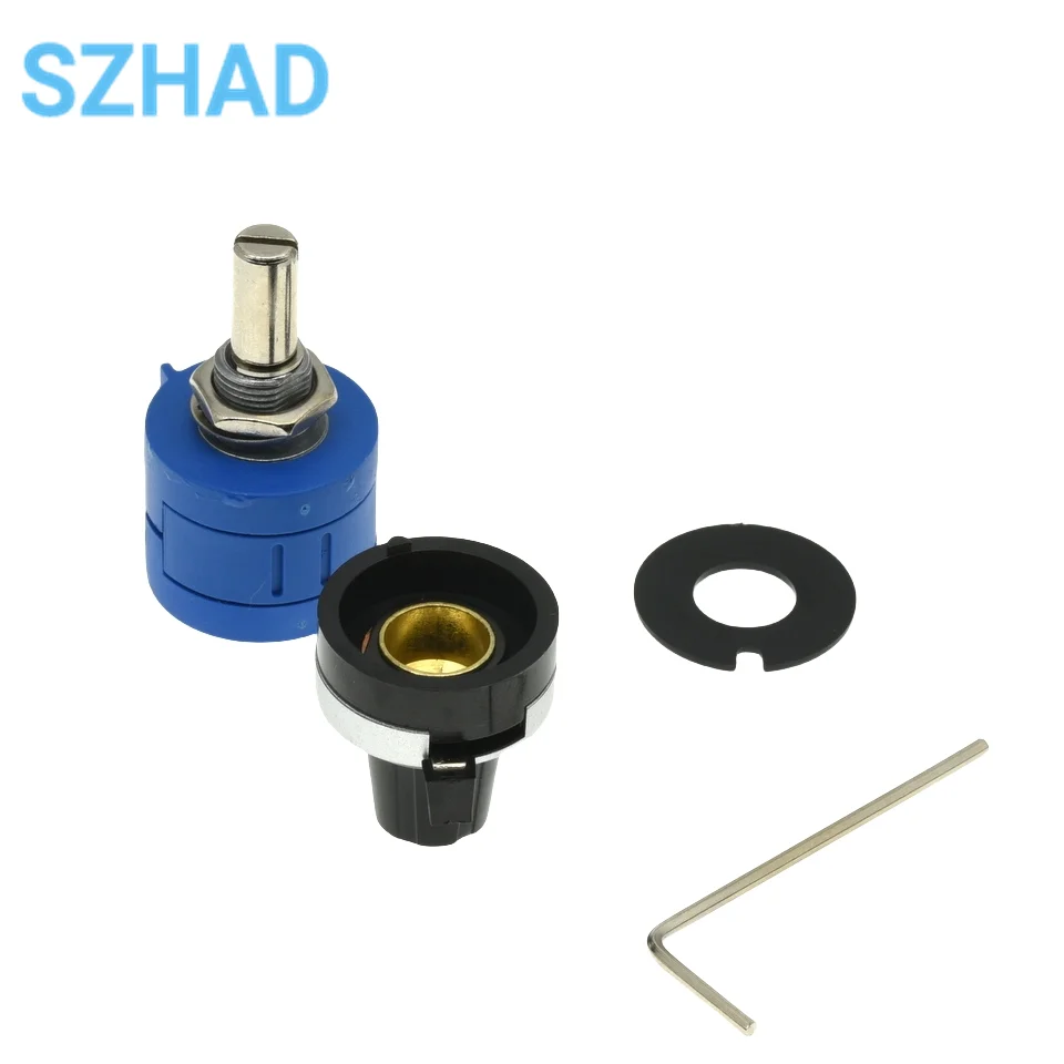 3590S-2 3590S Series Precision Multiturn Potentiometer 10 Ring Adjustable Resistor+1PCS Turns Counting Dial Rotary 6.35mm Knob