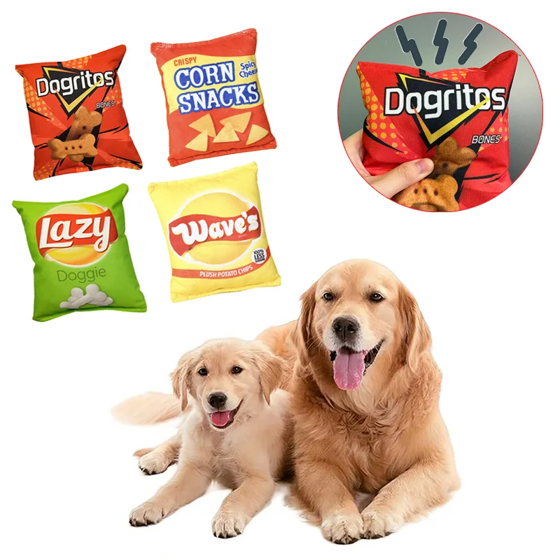 Funny Crisps Dog Toys Interaction Chew Molars Plush Dog Toys Bite Resistance Clean Teeth Oral Cavity Puppy Toys Pet Accessories