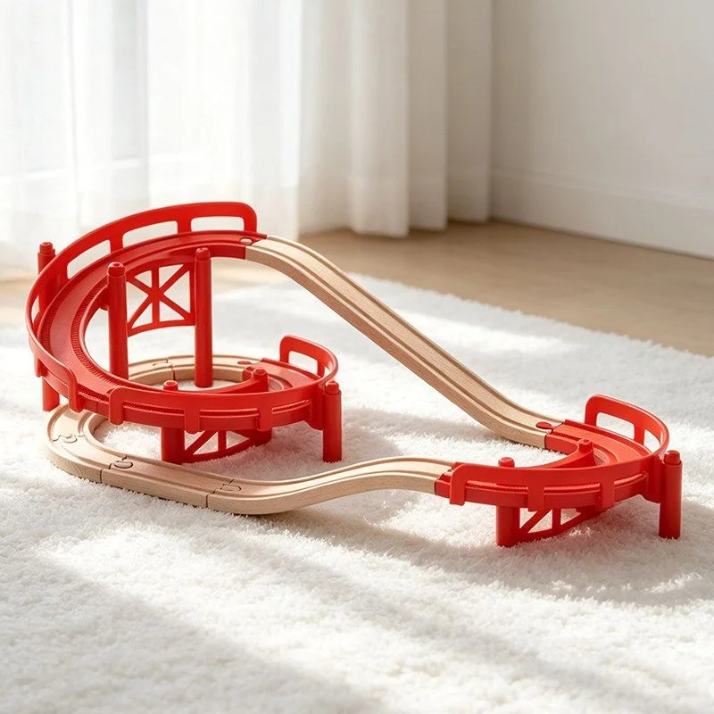 DIY Wooden Track set toys Beech Wood Railway Train Track Parts Fit for Brand Wood Tracks Education Toys for Children