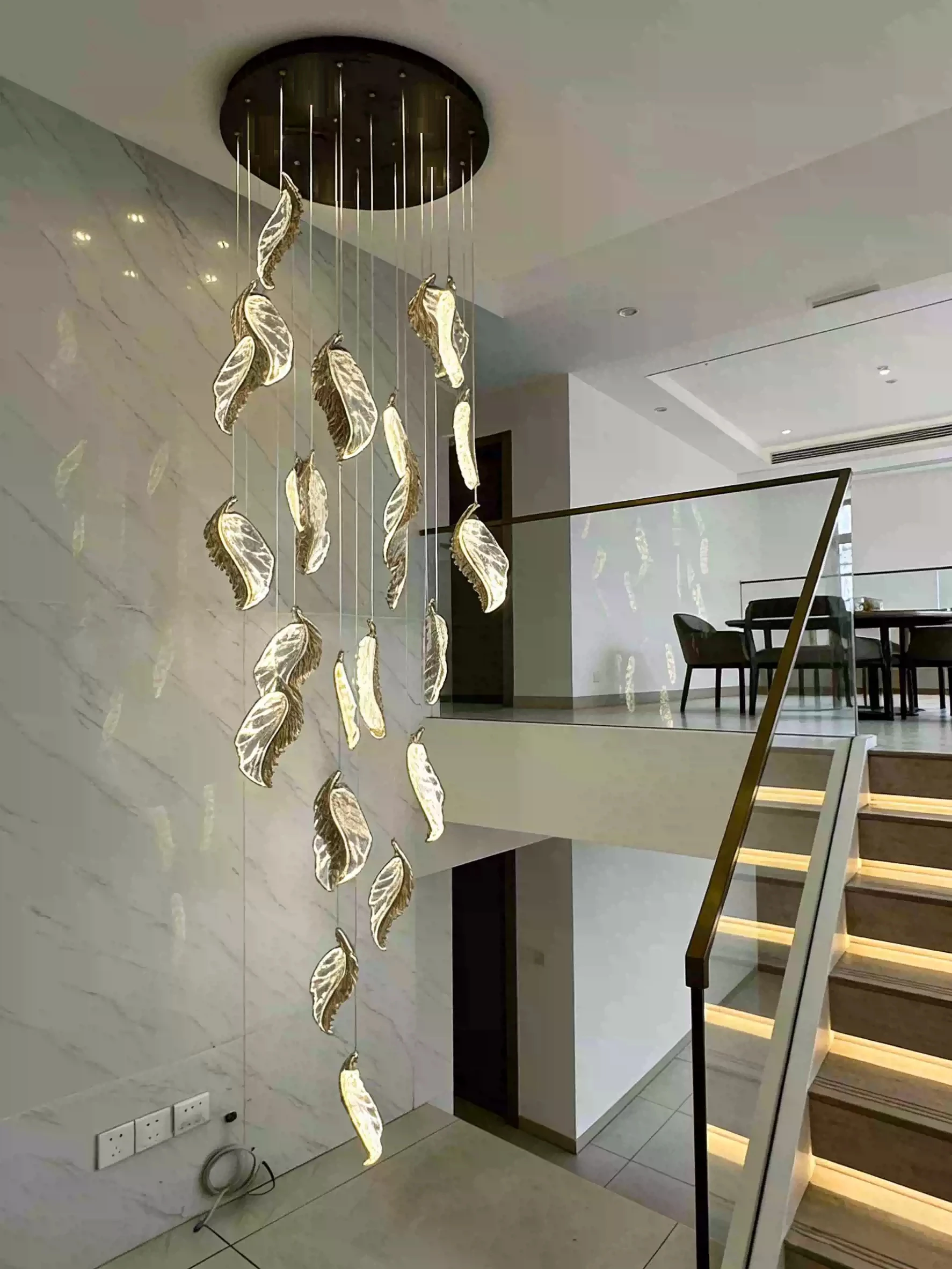 Luxurious Duplex Staircase Chandelier Foyer Decoration Hotel Engineering Lighting Decorative Lights