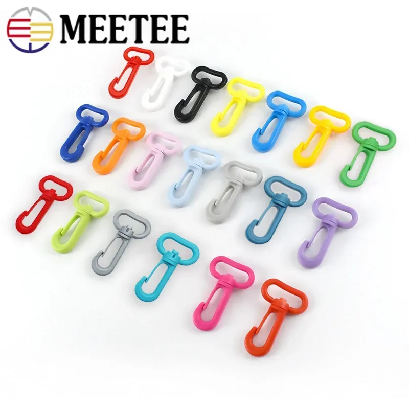 Meetee 10/30Pcs 13/20/25/31mm Plastic Buckles Rotating Dog Carbines Lobster Buckle Strap Hang Snap Clip Hook Bag Parts Accessory