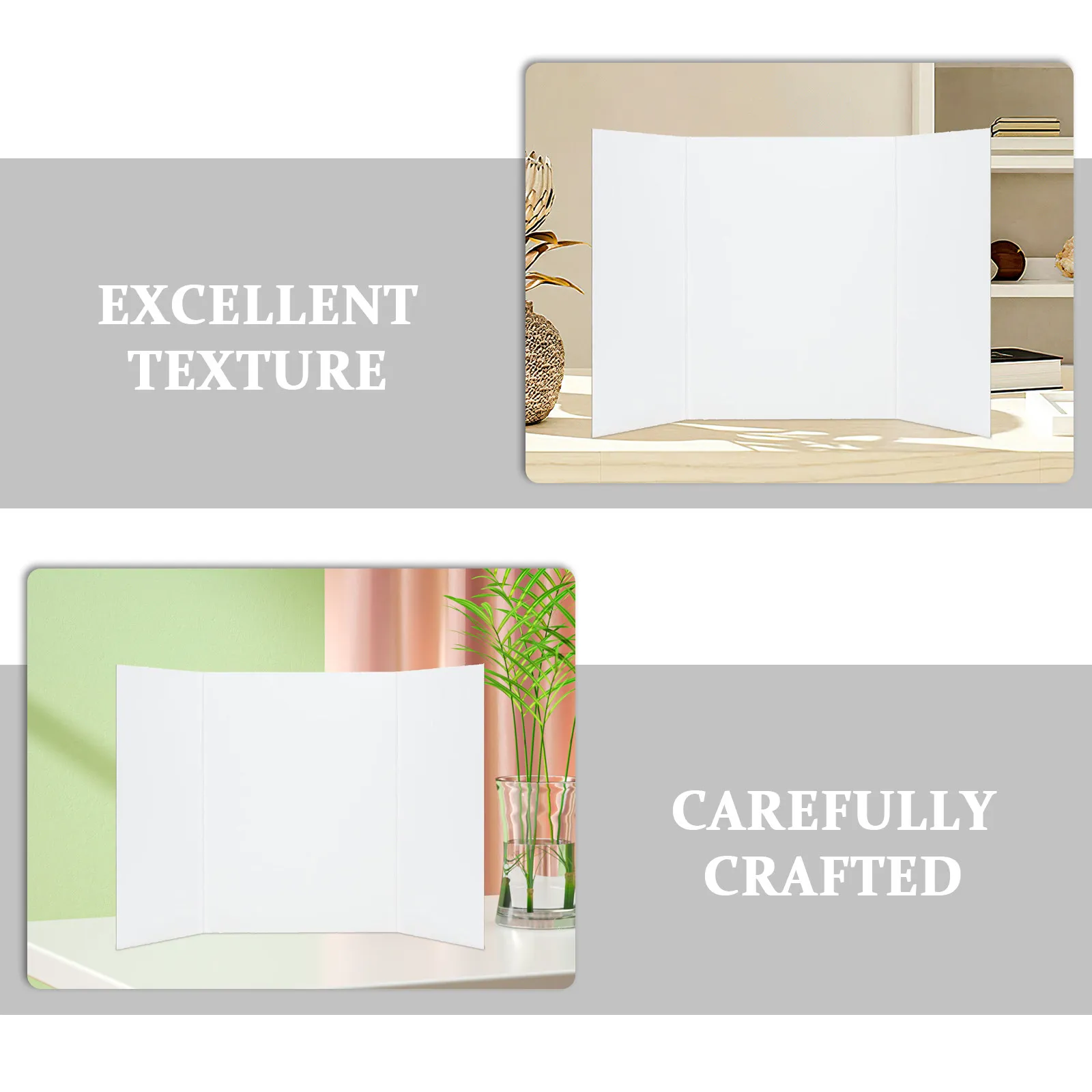 5Pcs Portable Tri Fold Poster Board For Photo Display Board School Teacher Foldable White Corrugated Trifold Science