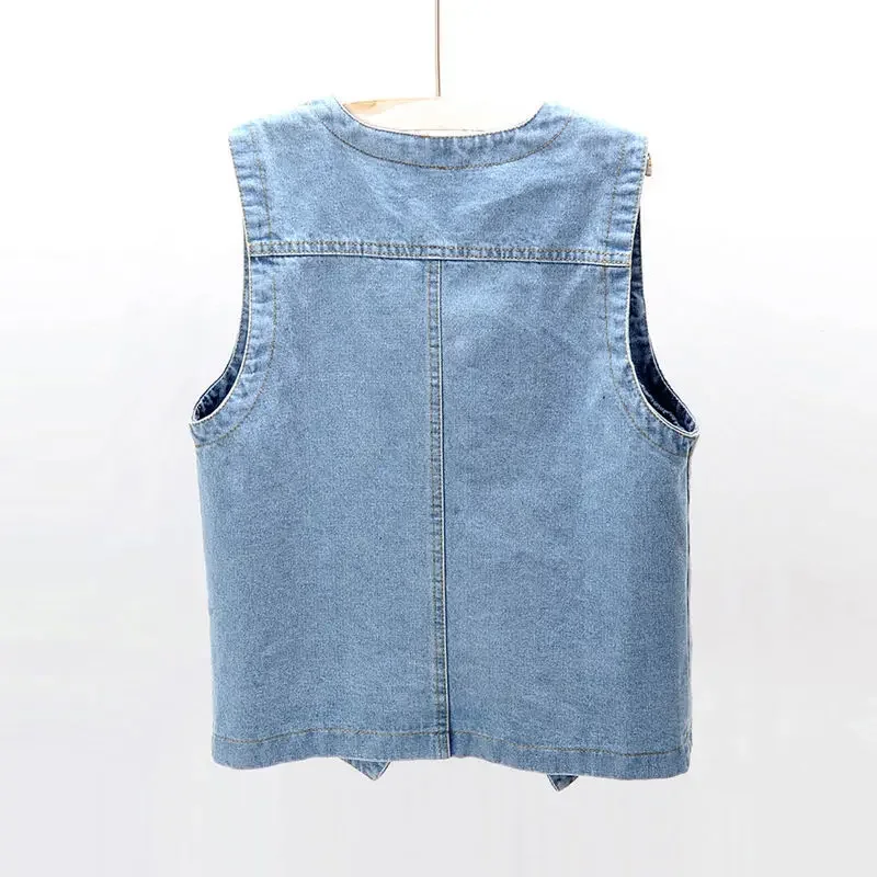 Woman Jacket Vest Spring Summer Denim Vest Women's Short Loose Sleeveless Coat Vest Chaleco Mujer