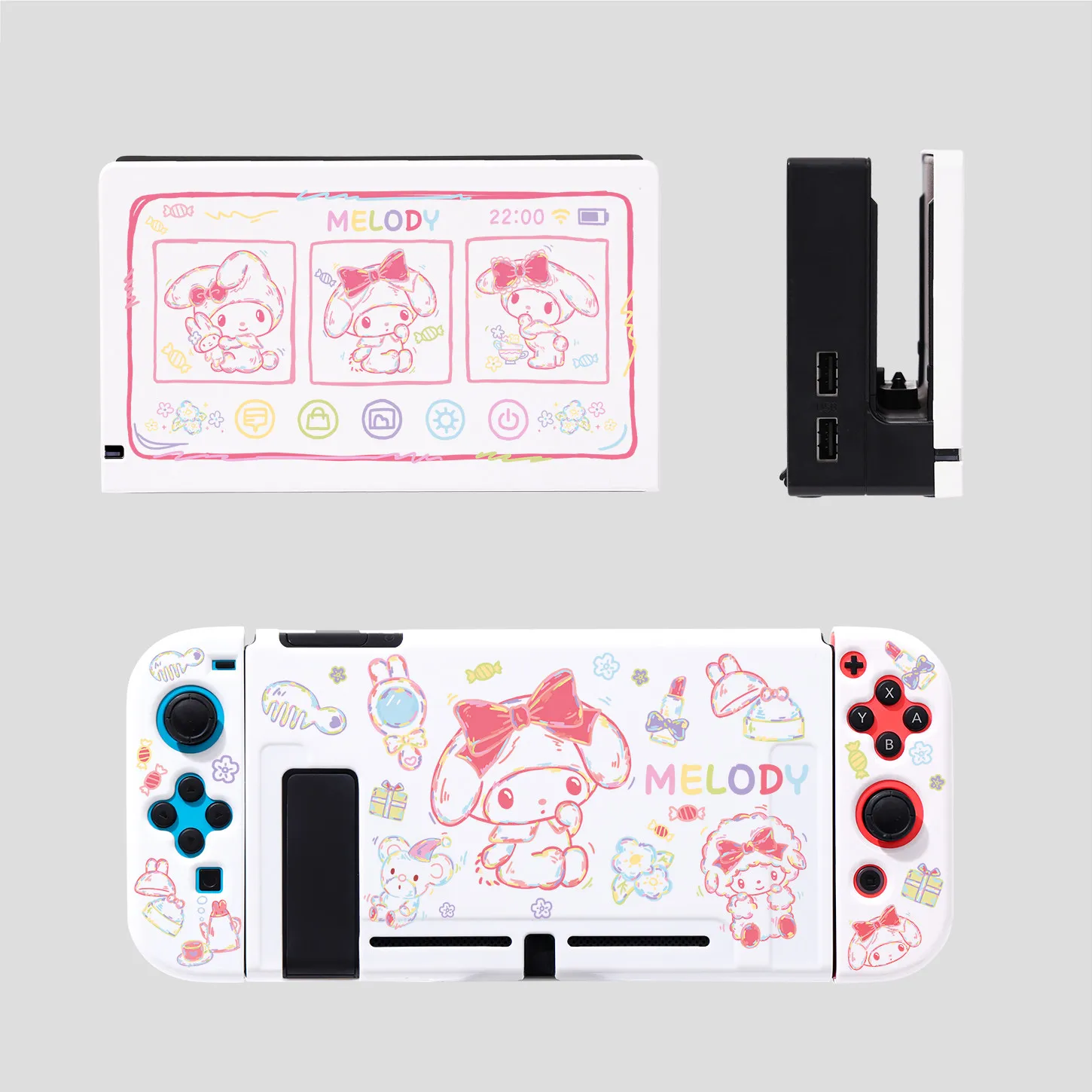 Kawaii Hello Kitty My Melody Transparent Case for Nintendo Switch 2 OLED NS Console Cinnamoroll Kuromi Dockable Joy-Con Cases view 6