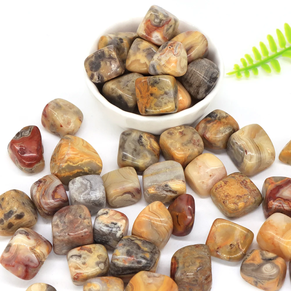 Natural Crazy Agate Square Irregular Tumbled Stone Reiki Healing Crystal Quartz Aquarium Mineral Gemstone, Home Decor, Wholesale