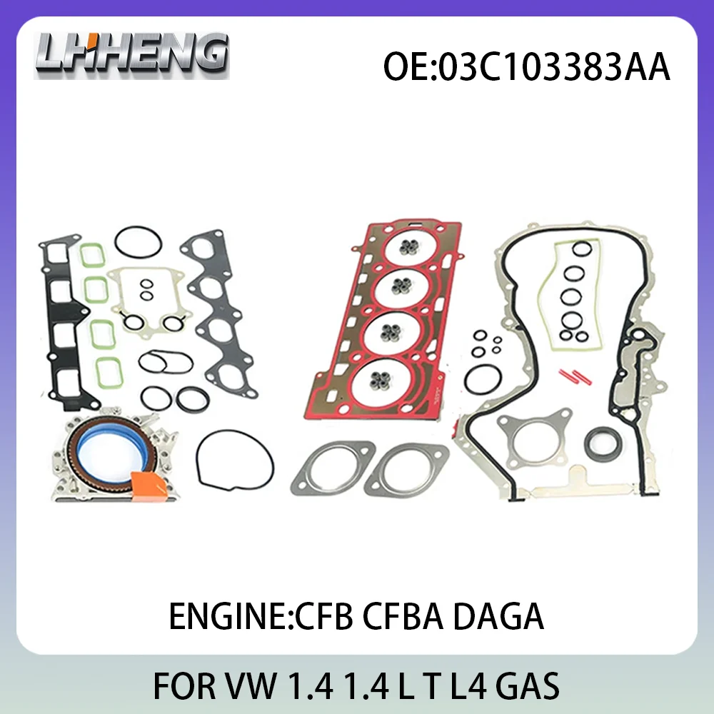 مجموعة حشية المحرك الكاملة لسيارة VW BORA GOLF MAGOTAN SAGITAR LAVIDA PASSAT POLO TIGUAN TOURAN 1.4L 1.4 L T GAS 09-16 CFBA 03C103383AA