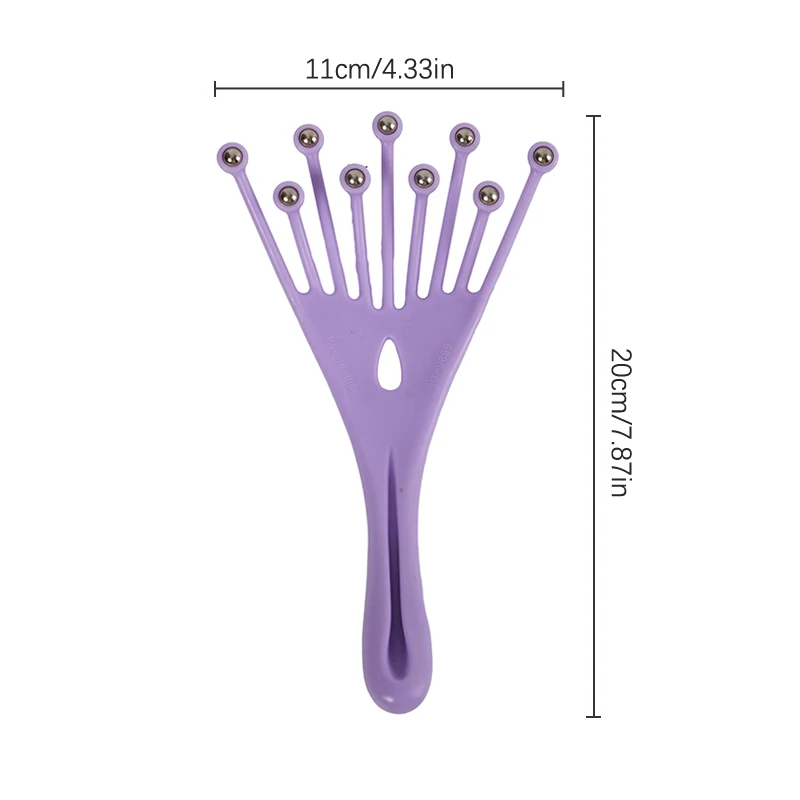 Head Massager Five Finger 9 Claws Manual Handheld Meridian roller ball scratcher For Hair Growth Stress Relief