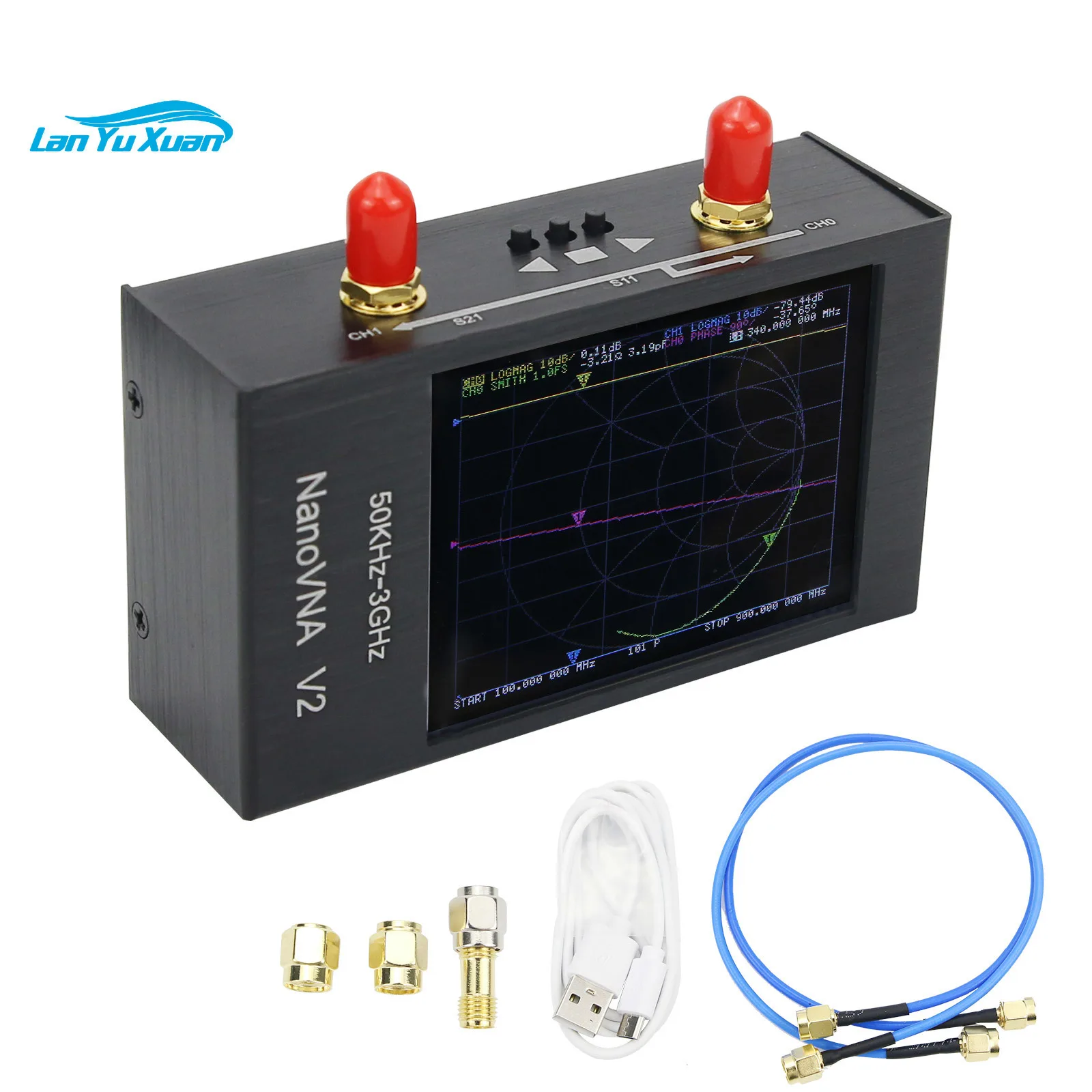 

NanoVNA V2 50KHz-3GHz Vector Network Analyzer Antenna Analyzer with Metal Shell For Shortwave HF VHF UHF