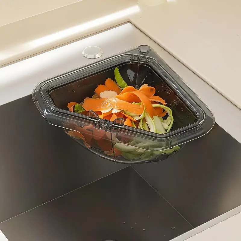 Kitchen Sink Corner Drain Strainer Basket Perforated Design Durable Plastic Fast Draining for Kitchen Sink Drain Guard