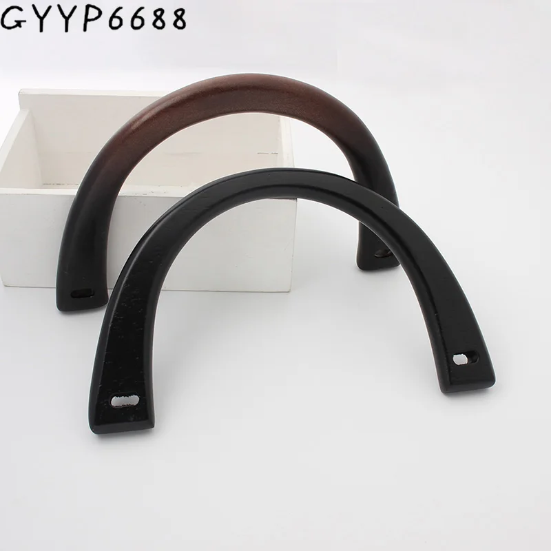 

2-10-20PCS 20X12.5CM Black Brown Gradient Wooden Arch Shape Smooth Handles Handbag Handles Purse DIY Bags Handmade Accessories