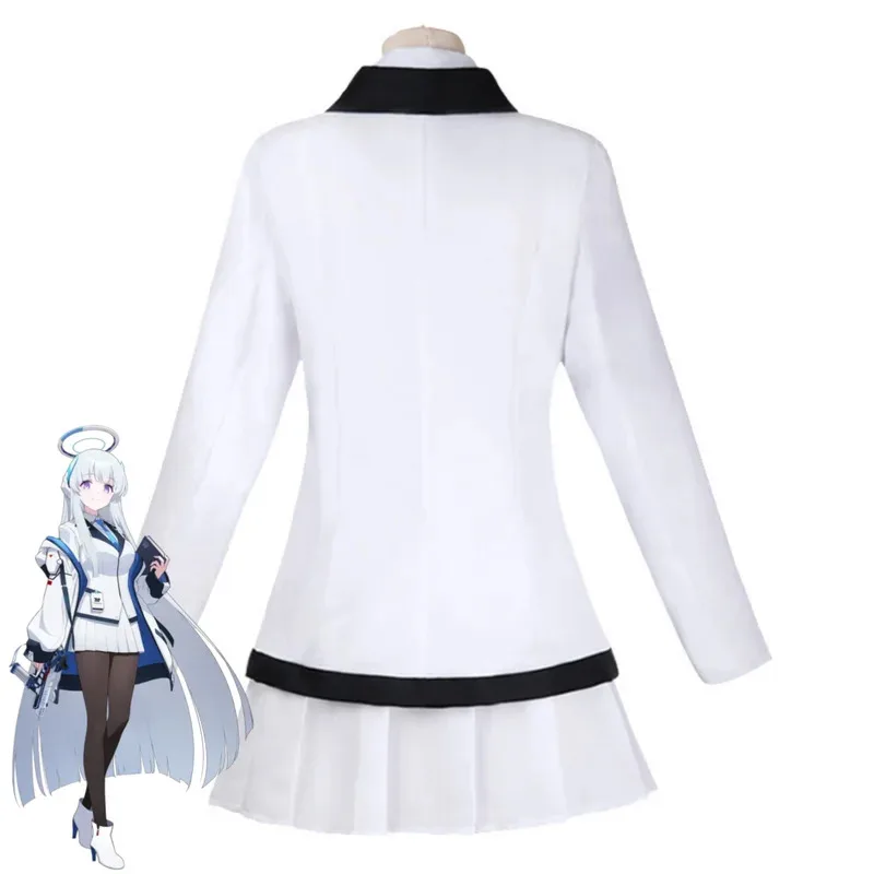 Игра Синий Архив Анимация Ушио Ноа Косплей Костюм Японская Школьная Форма Юбка Пальто Парик Женский Сексуальный Карнавальный Костюм; 2'a, 6