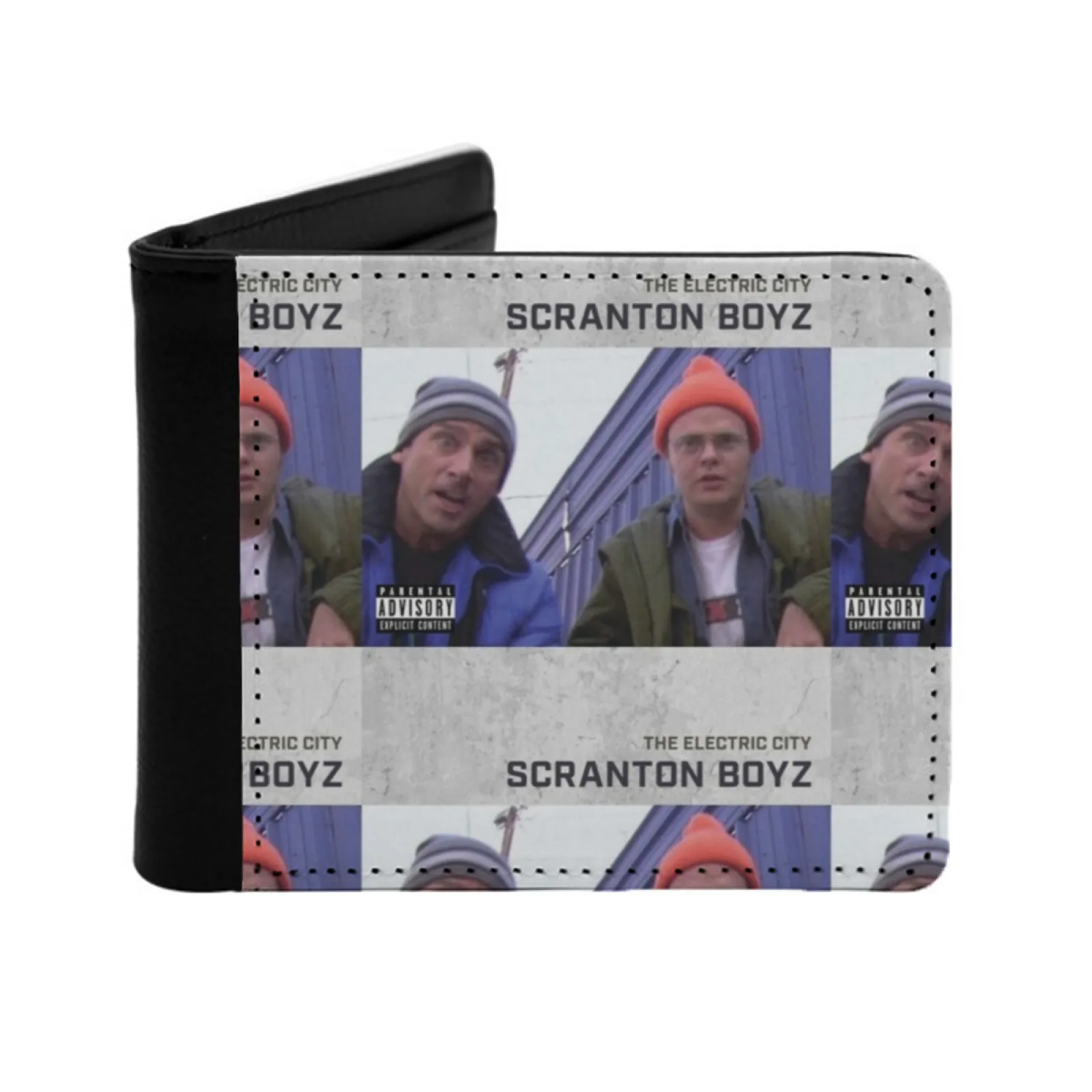

Michael Dwight Schrute : Scranton The Electric City Rap Personalized Men's Leather Wallet Card Money Bag Pu Leather Wallet