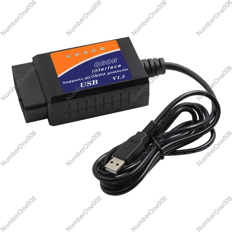 ELM327 USB V1.5 OBD2 Car Fault Scanner OBDII Computer Detector with Instruction Manual