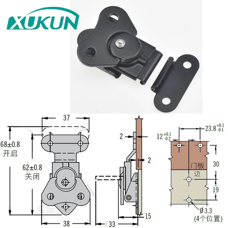 XK705-2B-101 Carbon steel locker hasp toggle latch and staples hasp lock for wooden box  10pcs