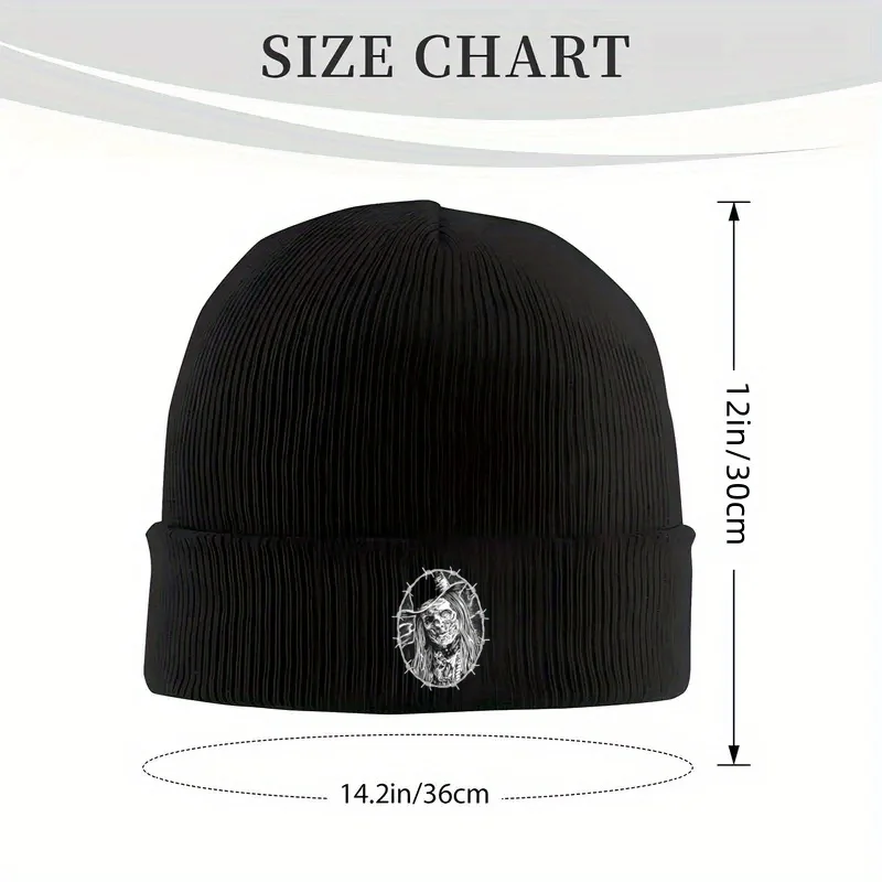 Top Hat Zombie Print Beanie Unisex Winter Warm Knit Hat for Halloween Christmas Streetwear