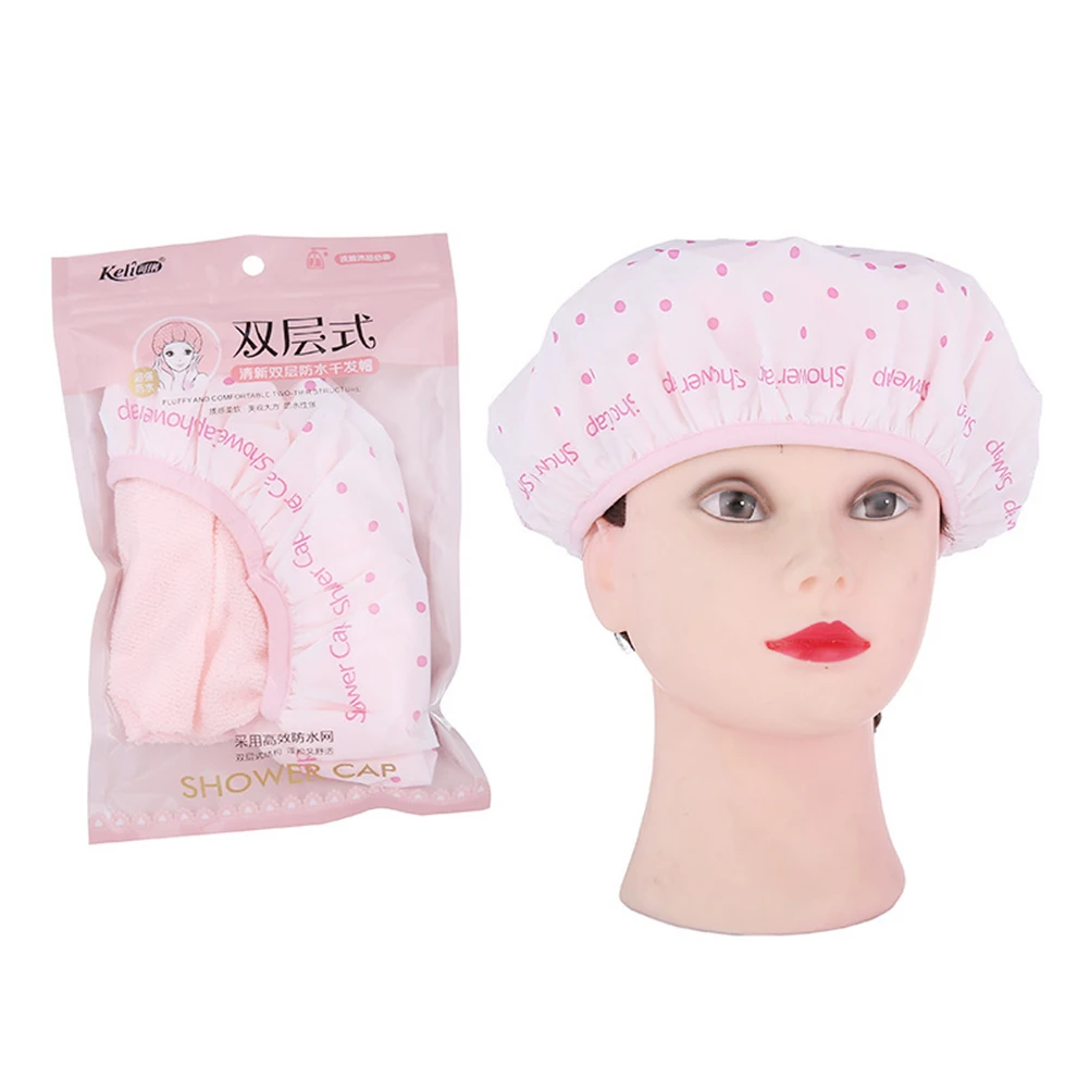 

Waterproof Mesh Cap Bathing Hair Hat for Women Hair Cap Reusable PVC Toweling Elastic One Size Fits Most Girls