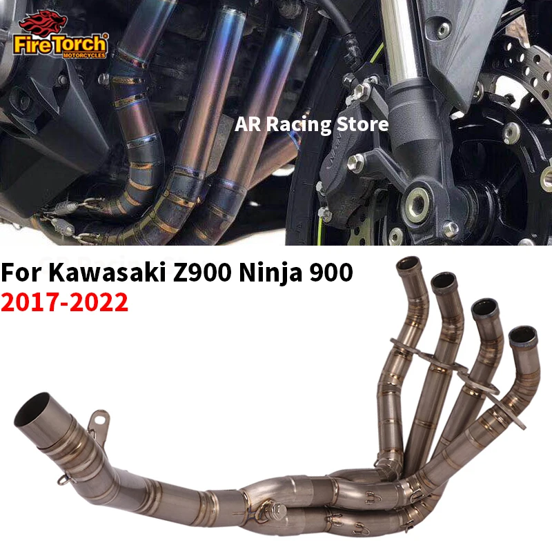 

Slip On For Kawasaki Ninja 900 Z900 2017- 2022 Motorcycle Full System Modifed Exhaust Escape titanium alloy 50.8mm Front Pipe