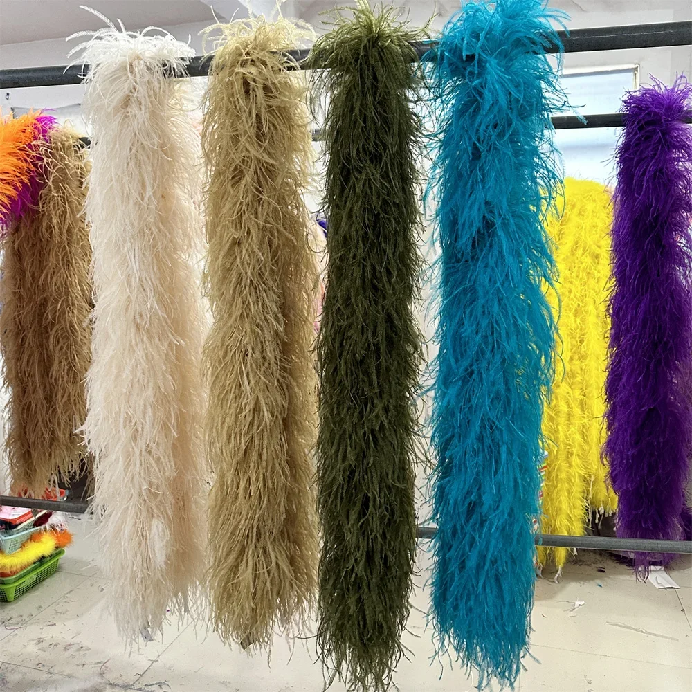 

High Quality 1M Long Ostrich Feather Boa Fluffy feathers craft store boa Carnival Party Dress Decorations ostrich feathers boa