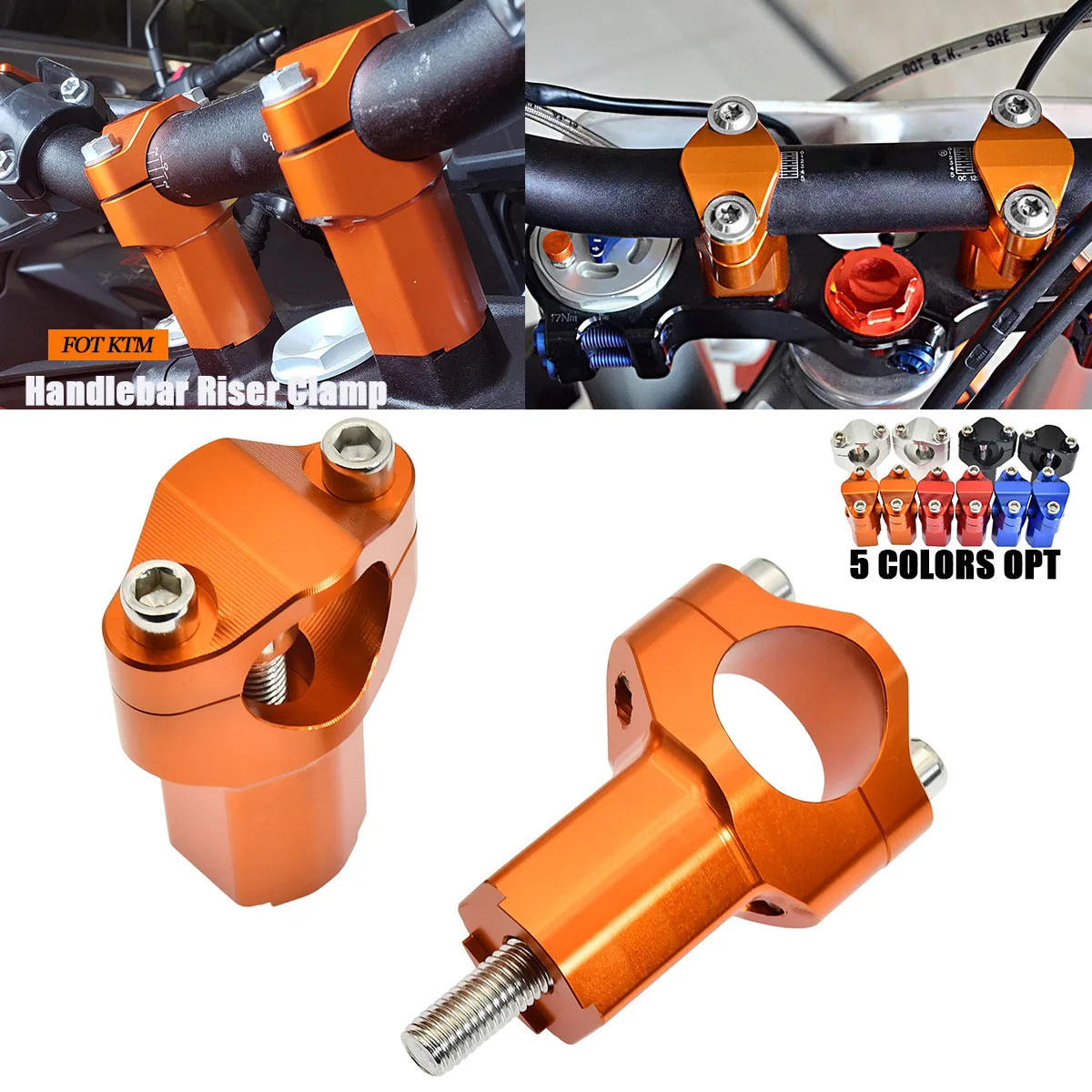 

Motorcycle 55mm Handlebar Riser Bar Clamp Mount For KTM EXC EXCF TE FE For GasGas EX EC MC For BETA RR 250 300 350 400 450 500