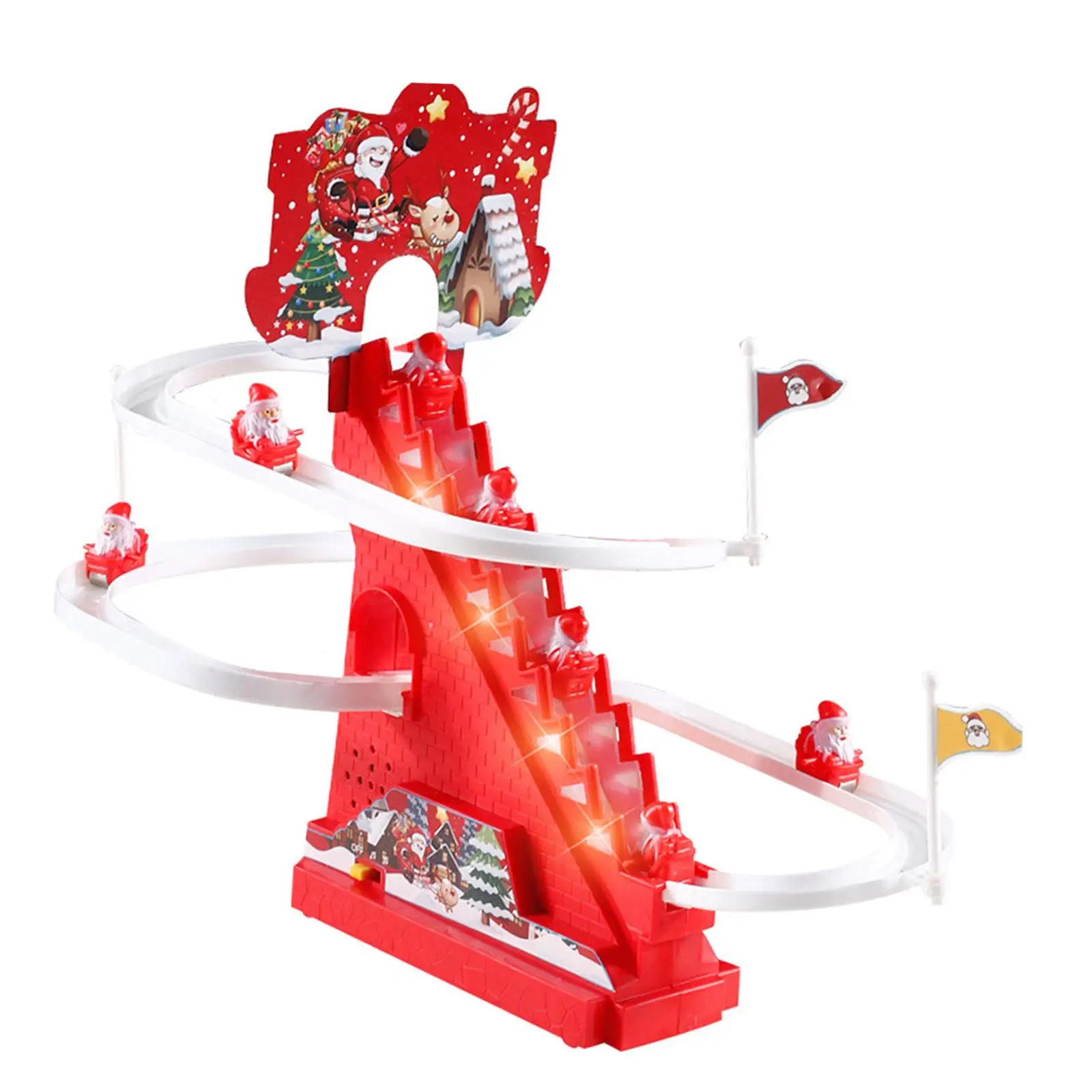 Electric Climbing Santa Claus Ornament Animated Decoration Christmas Tree Toy Set for Home Kitchen Festive Display