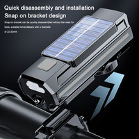 Solar Power LED Bicycle Light USB Charging Bike Handlebar Flashlight 1200mAh LED Cycling Lantern Waterproof Bicycle Accessories