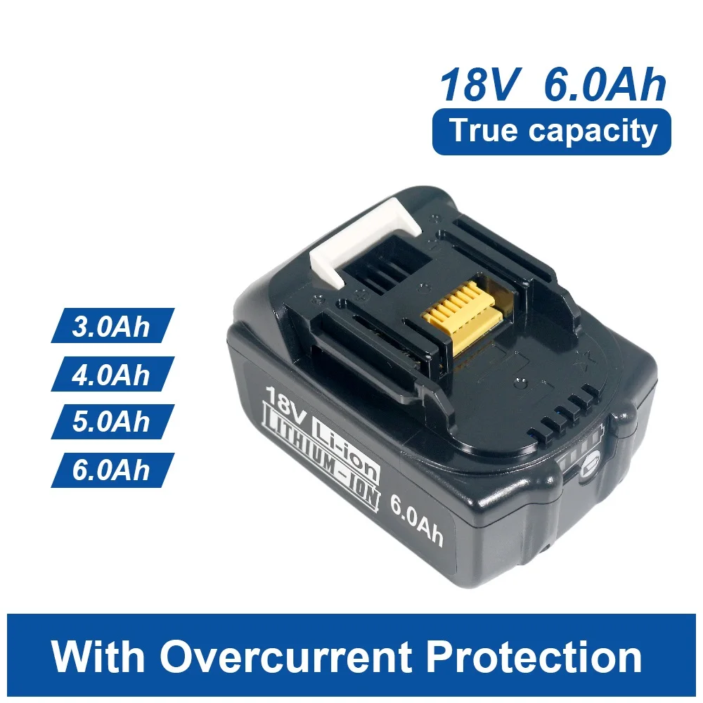 

Для 100% оригинальной аккумуляторной батареи Makita 18 В 6,0 Ач для электроинструментов Makita 18 В BL1830 BL1830B BL1840 BL1840B BL1850 BL1850B