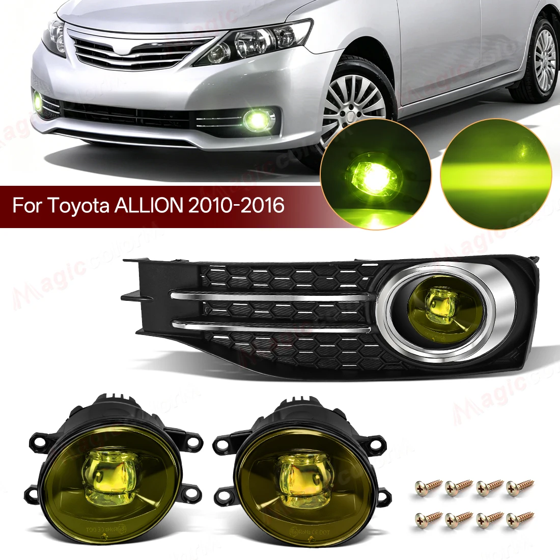 

For Toyota Allion 2010 2011 2012 2013 2014 2015 2016 Car Fog Lamps DRL Daytime Running Lights Front Bumper Halogen LED Daylights
