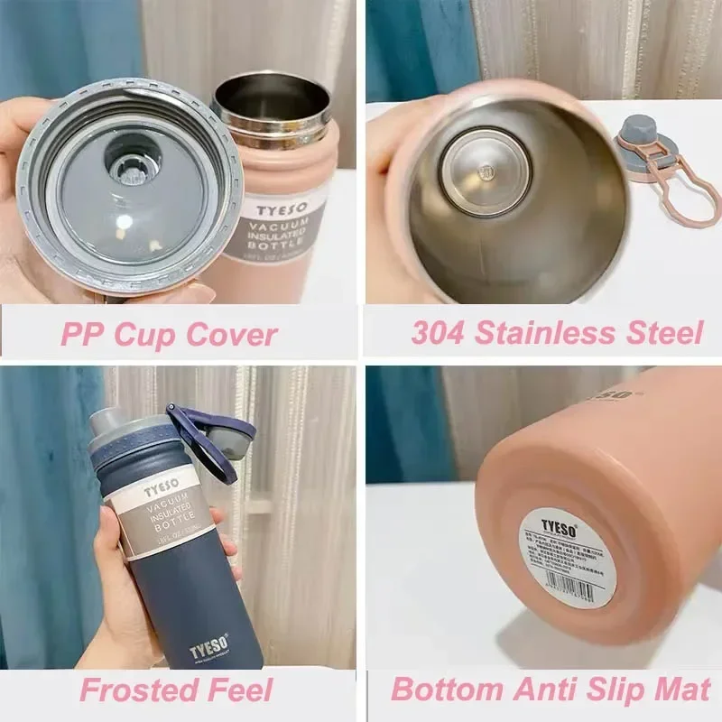 750ML Tyeso Thermos Bottle Stainless Steel Vacuum Flask Insulated Water Bottle Travel Cup For children Coffee Mug Termica image 5