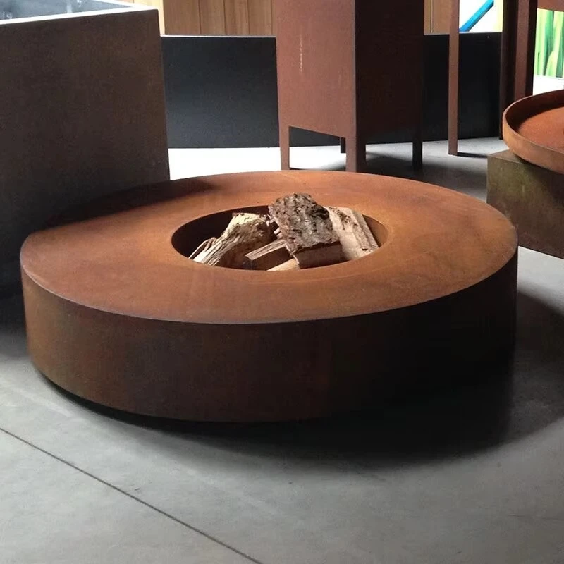 Corten Steel Fireplaces Round Patio Fire Features Bowl