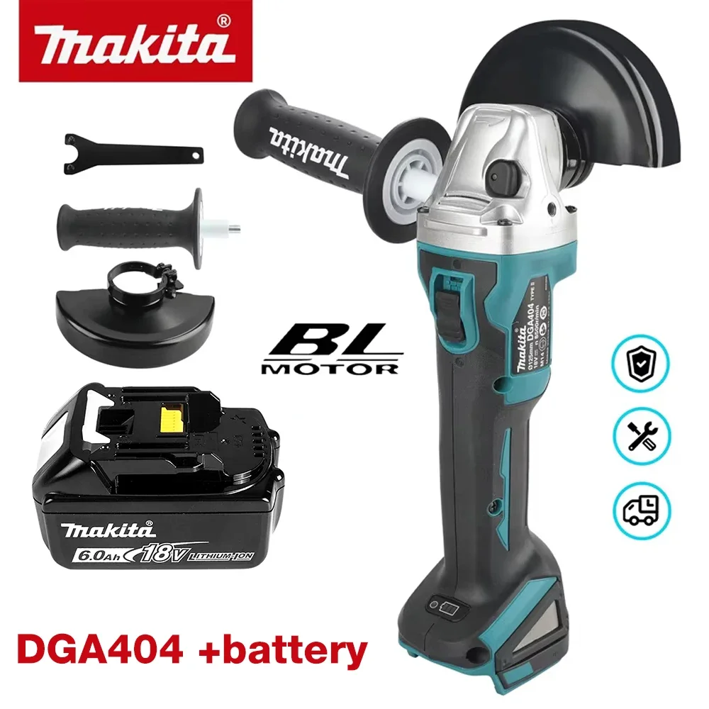 Makita DGA404 – bezszczotkowa, akumulatorowa szlifierka kątowa, urządzenie do cięcia i polerowania, zasilane akumulatorem litowym 18 V, wielofunkcyjne narzędzie elektryczne do obróbki powierzchni