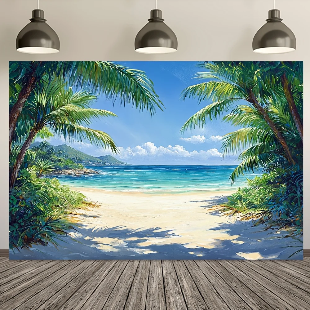2D Plane, 2D Plane - 2D Plane - Banner 2D con un diseño de una escena de playa tropical