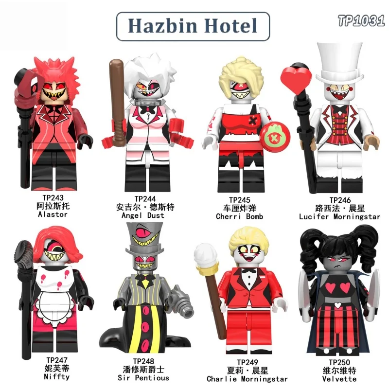In Stock Hazbin Hotel Angel Lucifer Cherri Animation Mini‌ Action Figure Creative Ornament Toys Tp1031 Model Friend Boys Gift