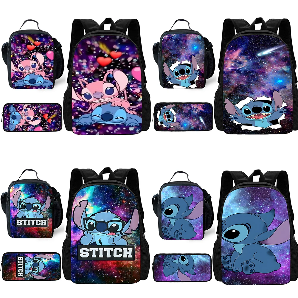 3 Stuks Set Leuke Anime Paar Steek Kind Schoolrugzak Met Lunch Tassen, Potlood Tassen, Schooltassen Voor Jongens Meisjes Beste Cadeau