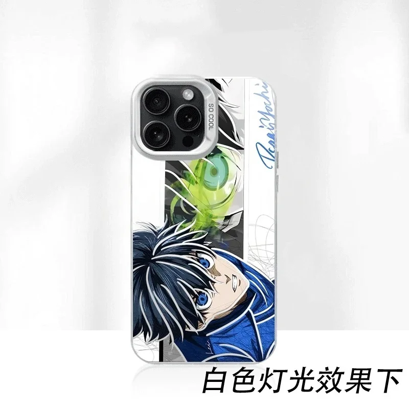 اليابان كرة القدم أنيمي الأزرق قفل قضية الهاتف آيفون 17 16 15 14 13 12 11 برو ماكس زائد الهواء البسيطة Selfish Isagi Yoichi الغطاء الخلفي