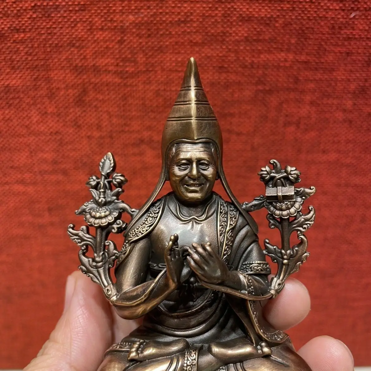 Seiko Copper Ruyi Bao Dharma King Buddha Statue 10cm Small Buddha Statue