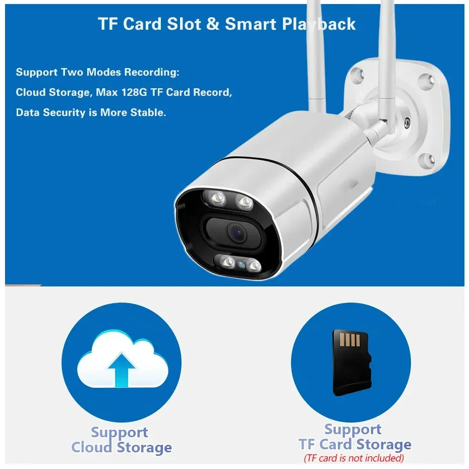 Tuya Smart Life 5MP HD WiFi Bullet IP Camera Outdoor with Full Color Night Vision Wireless CCTV Security Surveillance Camera 2K