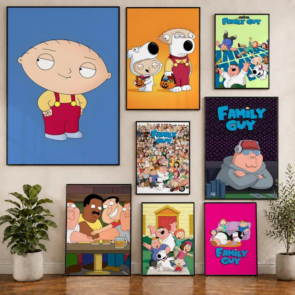 Animation F-Family G-Guy Griffin Poster Pvc HD Peel and Stick Modern poster Home Office Living Room Dining Room Wall Decor