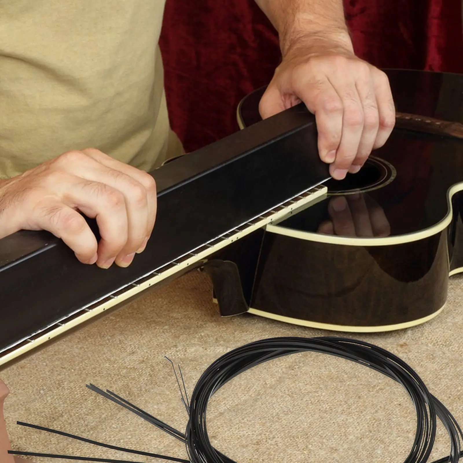 8Pcs Guitar Purfling Inlay Strip Stylish ABS Edging Trim for Acoustic Classical Guitar Edge Protection DIY Installation Upgrade