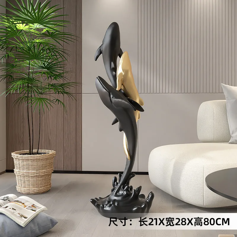 Large whale living room TV cabinet next to the floor ornament light luxury high sense sofa light entrance housewarming gift