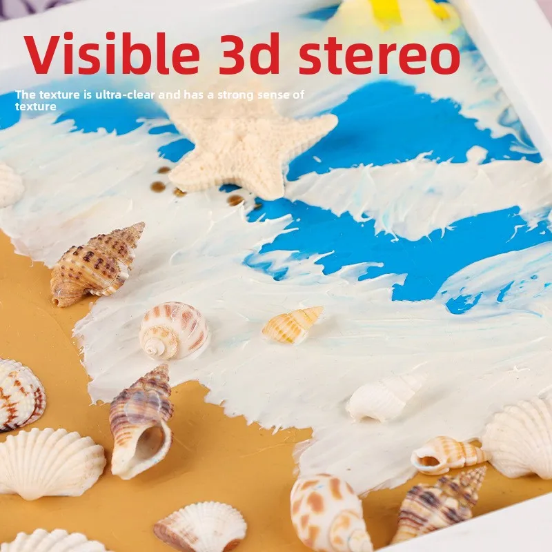 Grensoverschrijdende DIY Decoden Cream Craft Kit voor kinderen | 3D dimensionale textuur scèneschilderij | Veilig, niet-giftig educatief fotolijstspeelgoed