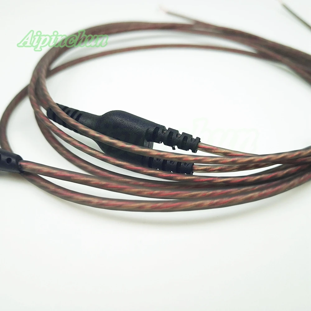 Aipinchun 3,5mm 3-polige Buchse DIY Kopfhörer Audio kabel Kopfhörer Reparatur Ersatz 124cm Draht gebogen Stecker aa0207