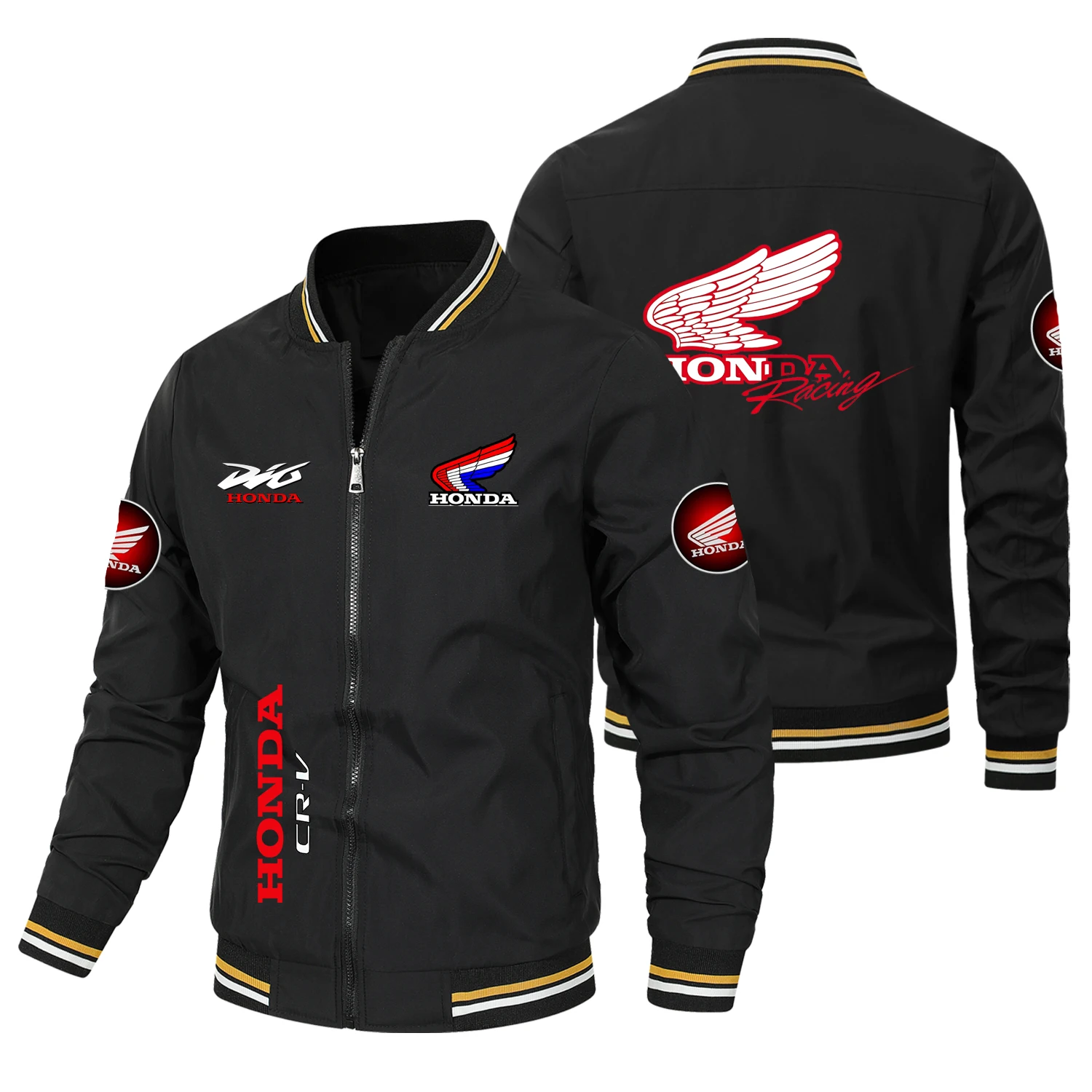 Chaqueta cortavientos de béisbol para motocicleta con logotipo de Honda, chaqueta de piloto personalizada para equipo, cortavientos de gran tamaño de otoño, ropa para hombre Honda