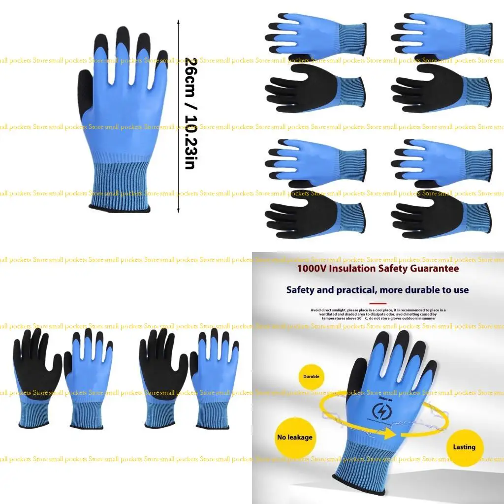 

R1WD Сверхмощные электробезопасные перчатки 1000 В, двухслойная изоляция, устойчивая к истиранию, для механиков, автомобильной