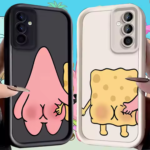 S-SpongeBobs Case for Samsung Galaxy S25 Ultra Plus S24 S23 S22 S21 S20 FE A73 A72 A71 A56 A55 A54 5G A52 A52S A51 4G Soft Cover
