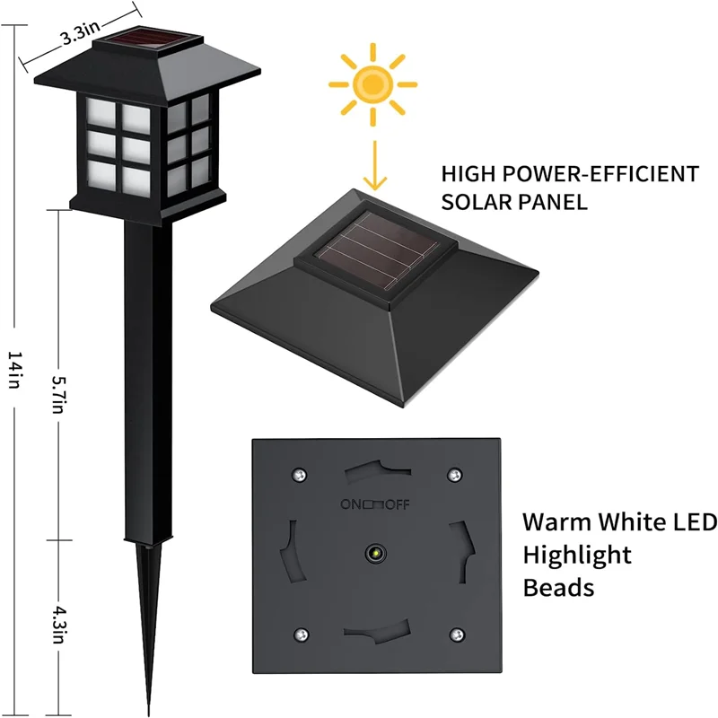 1/2/4/6/8/10pcs Led Solar Lights Outdoor Pathway Solar Lamp IP65 Waterproof  for Garden Walkway Patio Yard Driveway Landscape